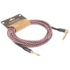 CASCHA Professional Line Guitar Cable, Angled, Tweed Red, 3 m
