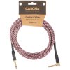 CASCHA Professional Line Guitar Cable, Angled, Tweed Red, 3 m