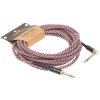CASCHA Professional Line Guitar Cable, Angled, Tweed Red, 6 m