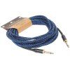 CASCHA Professional Line Guitar Cable, Straight, Tweed Blue, 6 m