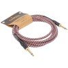 CASCHA Professional Line Guitar Cable, Straight, Tweed Red, 3 m