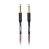 CASCHA Professional Line Guitar Cable, Straight, Tweed Red, 3 m