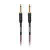 CASCHA Professional Line Guitar Cable, Straight, Tweed Red, 6 m