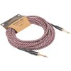 CASCHA Professional Line Guitar Cable, Straight, Tweed Red, 6 m