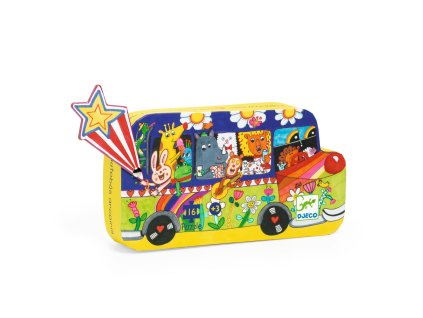 DJECO Siluetové puzzle: Dúhový autobus