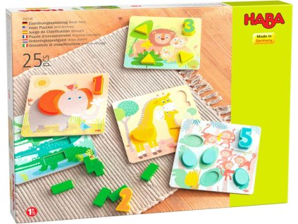 306708 Haba Drevena hracka na ucenie farieb a cisiel Divoke zvieratka 01
