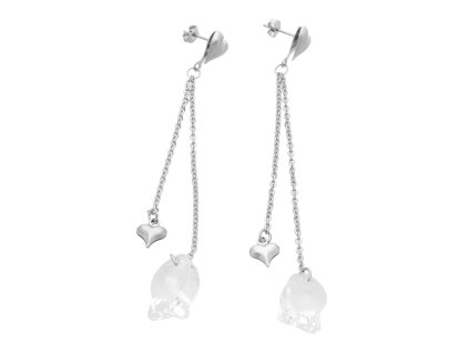 4115 2 ocelove nausnice s kamenem a srdicky