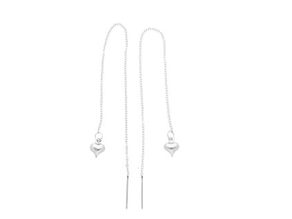 3314 1 provlekaci ocelove nausnice srdicka