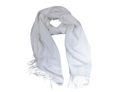 13254 damska kasmirova sala bila 180 x 67 cm