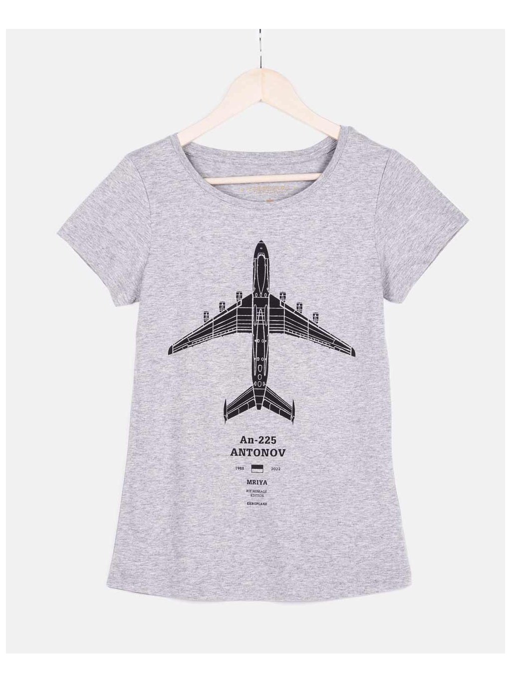 womens aviation t shirt mriya antonov225 heather gray eeroplane
