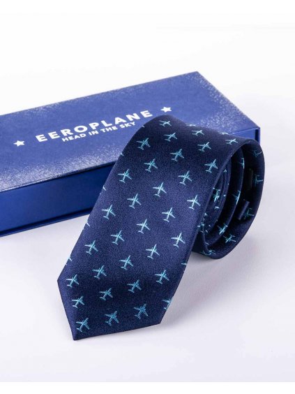 modra hedvabna kravata pro pilota boeing737 znacka eeroplane