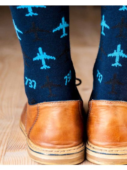 boeing737 socks for pilot navy eeroplane03