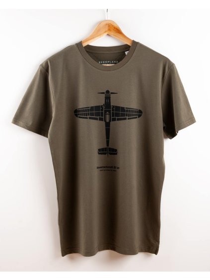 panske khaki tricko s letadlem messerschmitt bf109 eeroplane