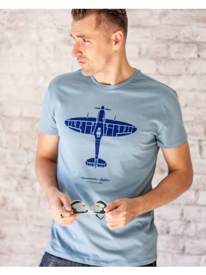 aviation tshirt spitfire bluesteel eeroplane01