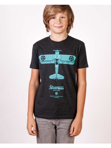 boeing stearman detske tricko eeroplane cerny melir02