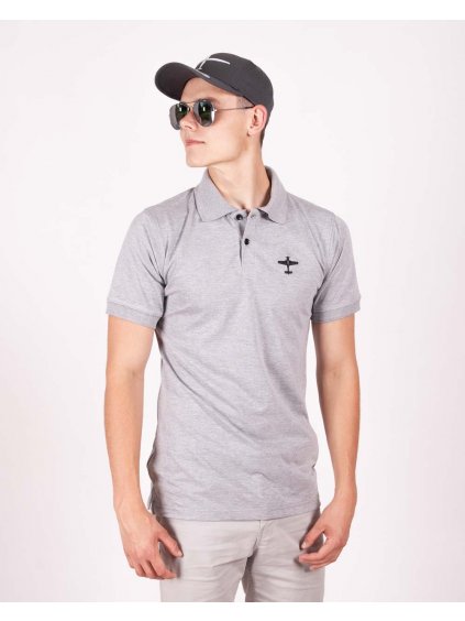 mens aviation polo aerobatics gray colour eeroplane brand