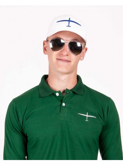 mens glider polo long sleeve green sailplane clothing by eeroplane