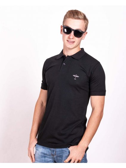 cerne polo slim fit vysivka letadlo spitfire znacka eeroplane