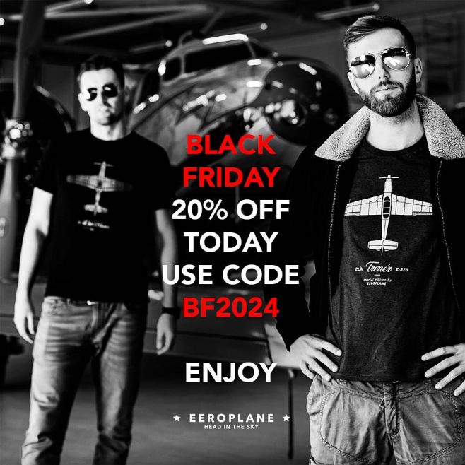 Sleva 20% na vše s kódem BF2024 platí pouze dnes 😉 tak vyřeš dárky již dnes na eeroplane.com 20% discount on all products...