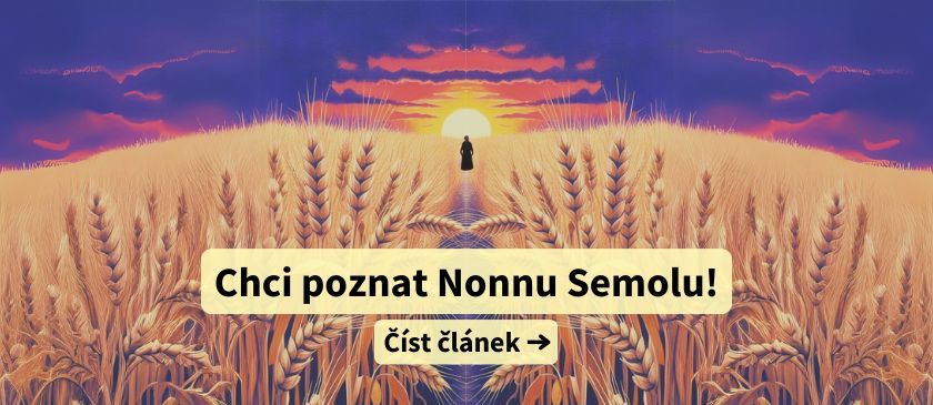Babička Nonna Semola v obilném poli - tichá strážkyně tradice