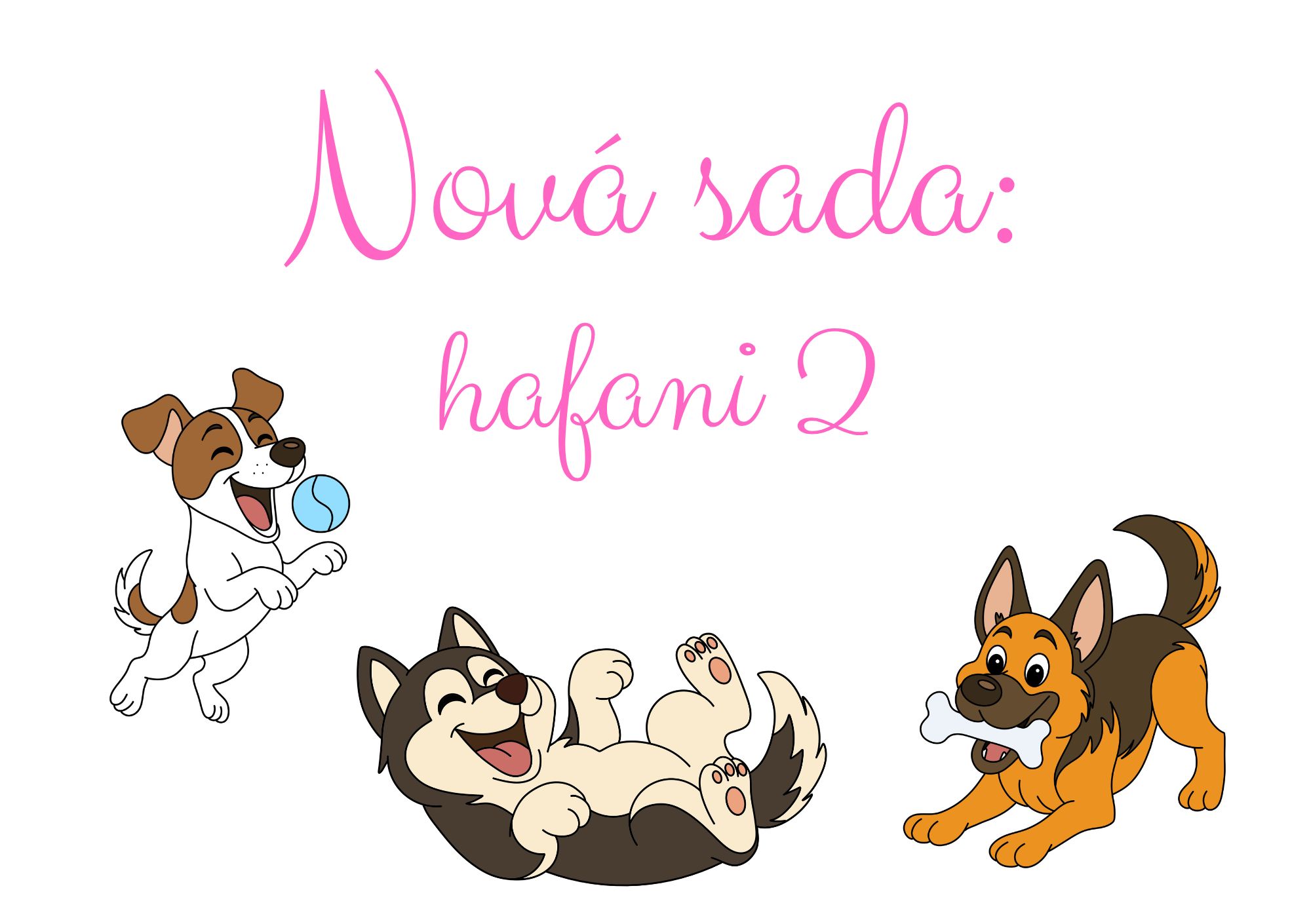 Svačinové kartičky, motivační kartičky, vzkazy do svačin - hafani, pejsci