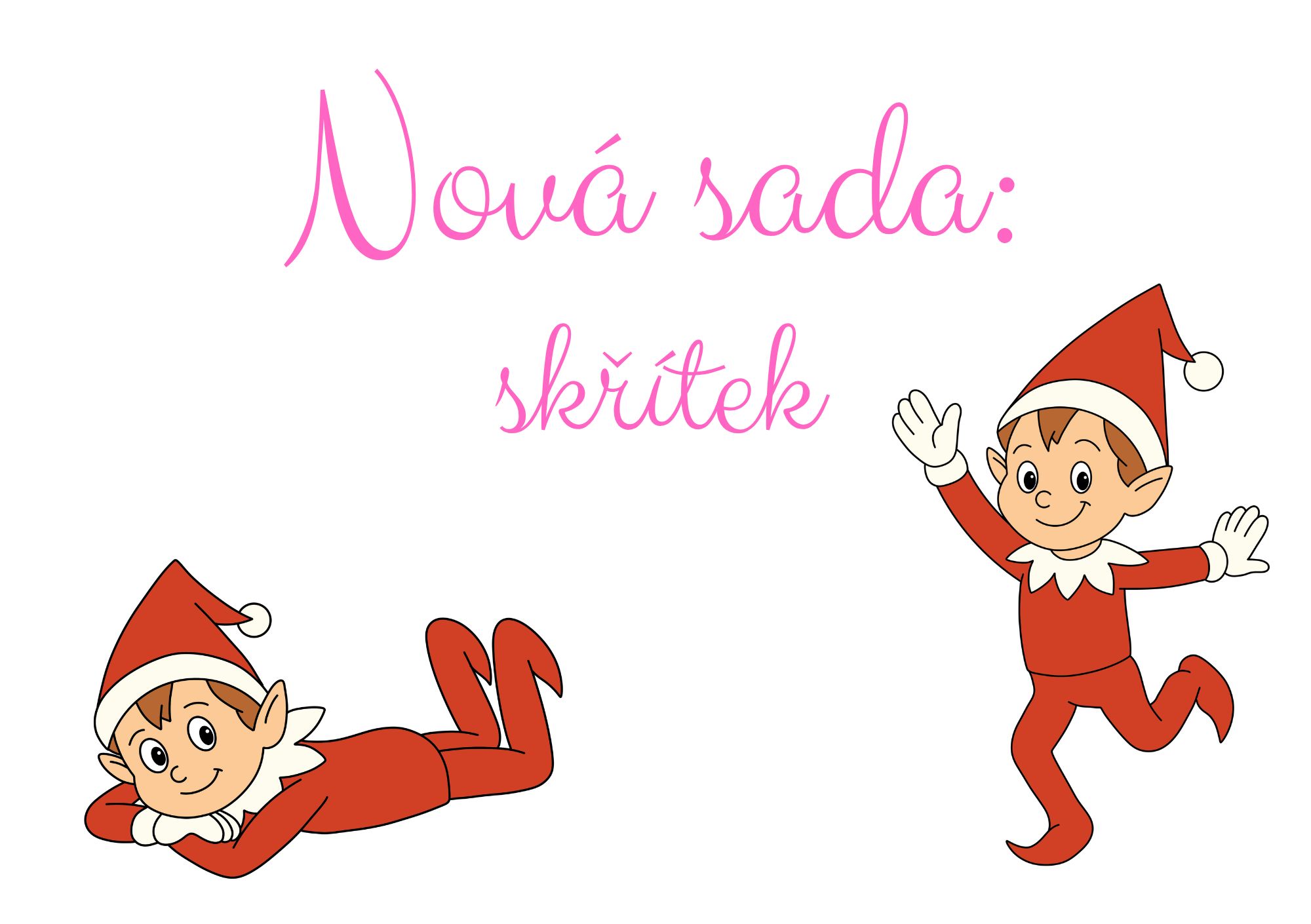 Svačinové kartičky, motivační kartičky, vzkazy do svačin - skřítek, elf, vánoce, neplecha