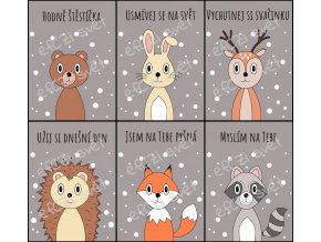 Svačinové kartičky: Zimní zvířátka