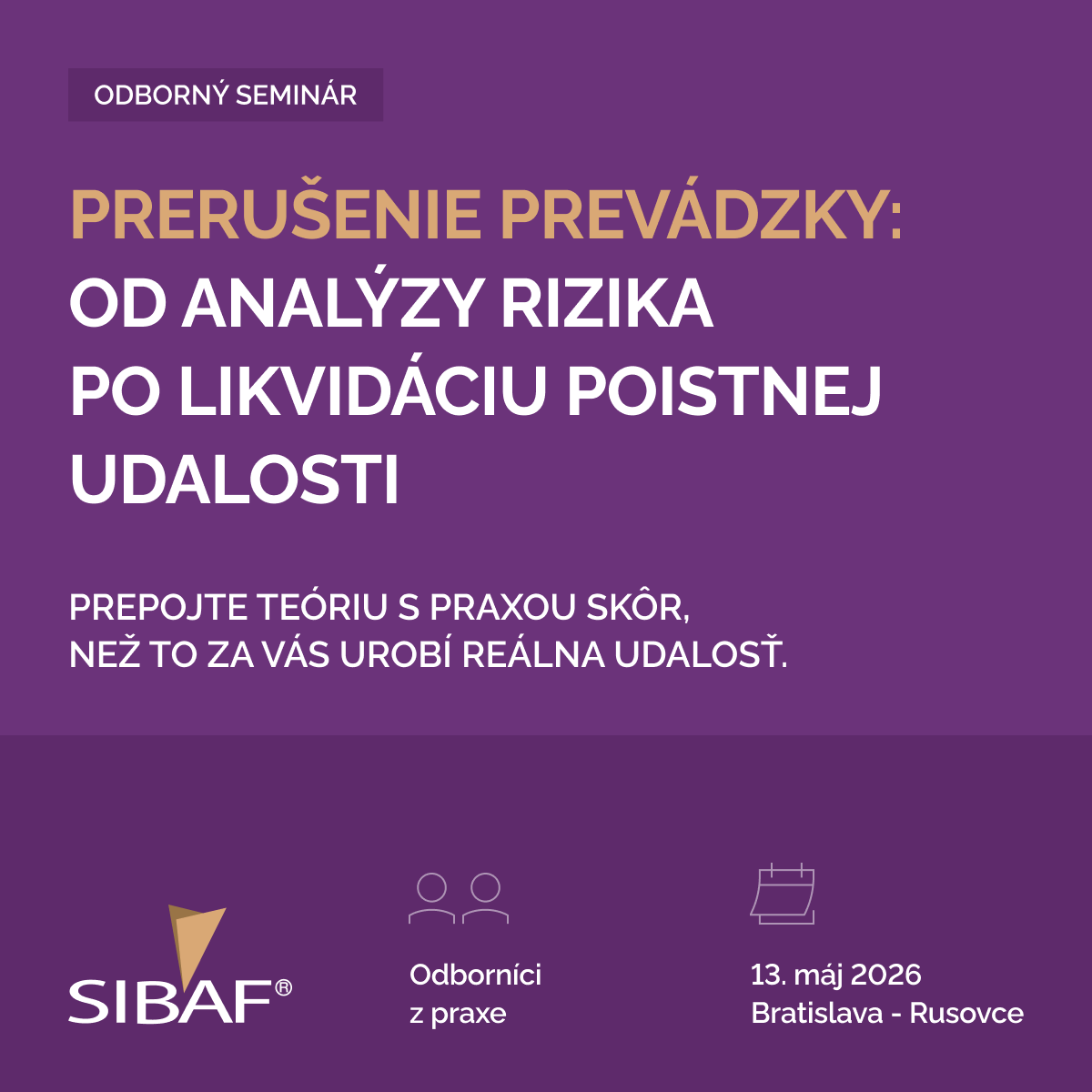 SIBAF seminar prerušenie prevádzky
