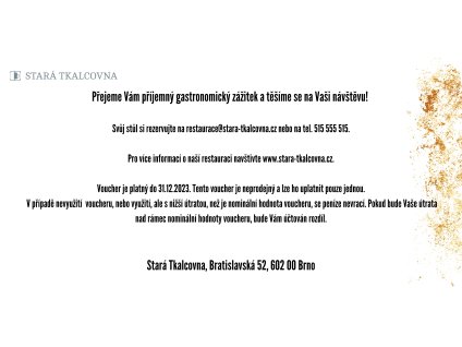 voucher Stara Tkalcovna vzor