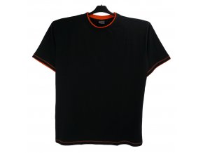 Pánské tričko černé oranžový lem K
