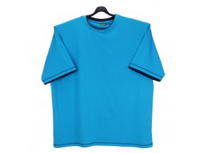 Pánské tričko tyrkys modrý lem KU