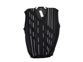 Vesta pánská úplet černá s čárkami