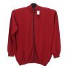 Pánský svetr matně červený s dlouhým zipem