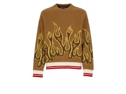 Palm Angels Burning Wool Knit Sweater 1