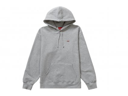 Supreme Enamel Small Box Hooded Sweatshirt Heather Grey