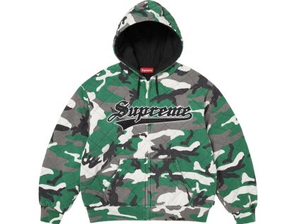 Supreme Quilted Zip Up Hooded Sweatshirt