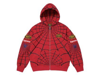 Supreme Vanson Leathers Spider-Man Zip Up Hooded Sweatshirt