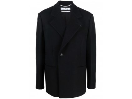 OFF WHITE Zweireihiger Mantel in Schwarz