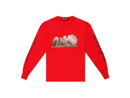 Palm Angels Red Desert Skull Long Sleeve T Shirt