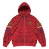 Supreme Vanson Leathers Spider-Man Zip Up Hooded Sweatshirt