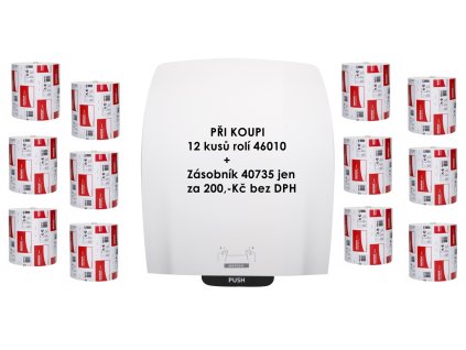 AKCE Zásobník papírových ručníků KATRIN 82094 plus 2x6 rolí 97425 (náhrada za 46010)
