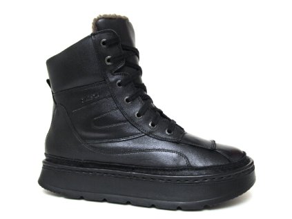 Kožené kotníkové boty 6209-1036 černá