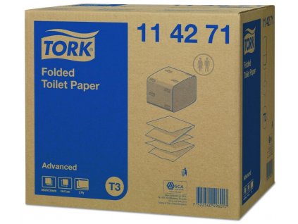 tork advanced skladany toaletni papir 2 vrstvy bily 8712 ks
