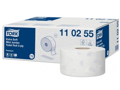 tork premium toaletni papir mini jumbo extra soft 3 vrstvy 1 x 12 bila