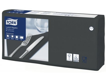 tork cerny ubrousek obed 33x33cm 2vrstvy 1 4 200ks