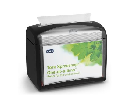 tork xpressnap stolni zasobnik na ubrousky interfold 21 6 x 33 cm kapacita 275 ks cerna (1)