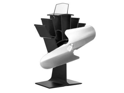 ventilator flamingo na kamna dvoulopatkovy stribrny