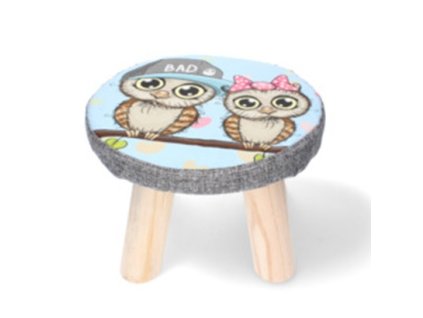 1362 koopman dreveny taburet pro deti 28 x 18 cm sova