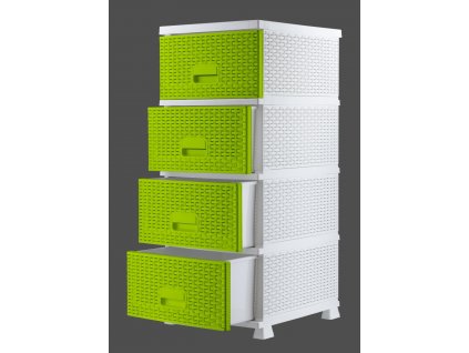 1605 mega plast raf komoda polyratan se zasuvnymi supliky 44 x 37 x 90 5 cm bila sv zelena