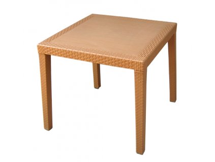 2028 1 mega plast plastovy stul ratan lux 73 x 75 5 x 75 5 cm vhodny k zidlym bella a ratan lux okrova